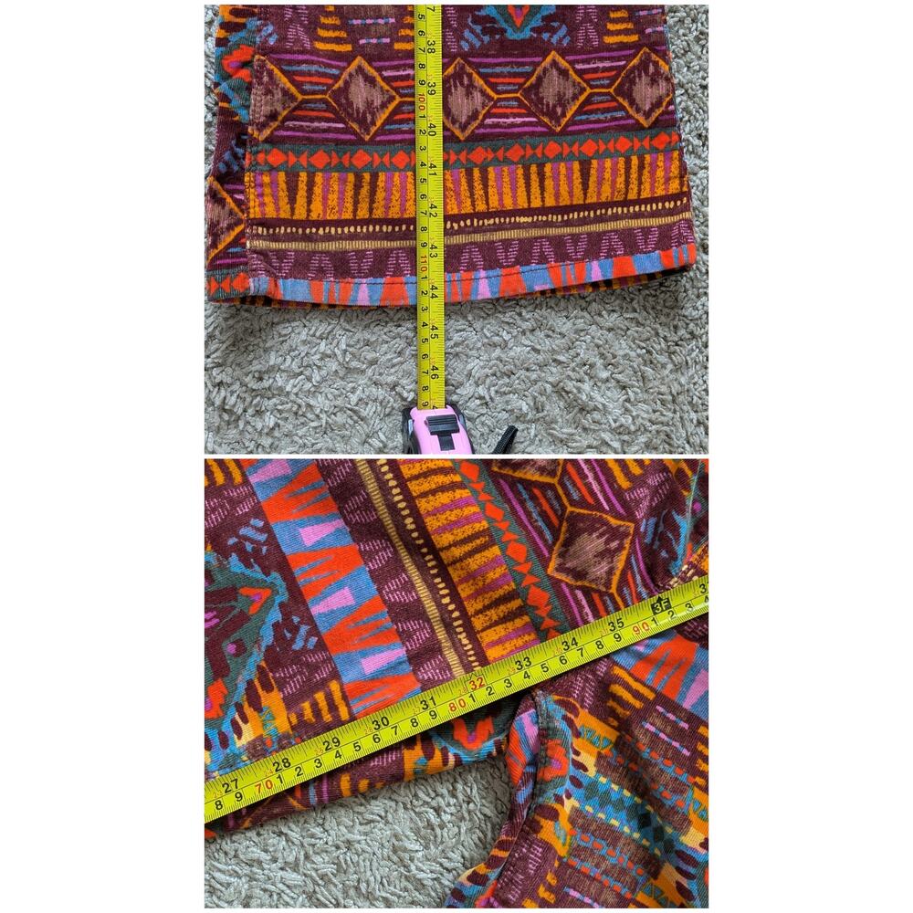 We The Free People Corduroy Flare Pants 30 Orange Tribal Western Pull On 70s - Picture 3 of 7